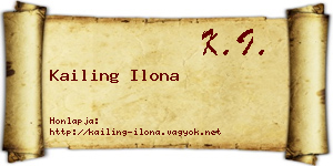 Kailing Ilona névjegykártya